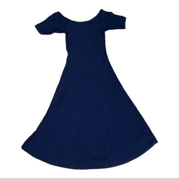 Michael Kors Navy Textured Stretch Fit & Flare Dress Size XS - Picture 3 of 7
